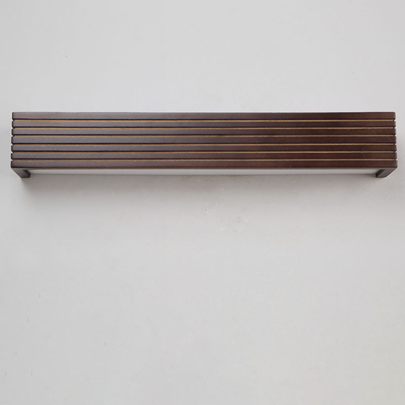 Striped Wood Cuboid Vanity Wall Lamp