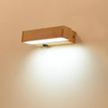 Log Wooden Rectangular Rotatable Wall Lamp