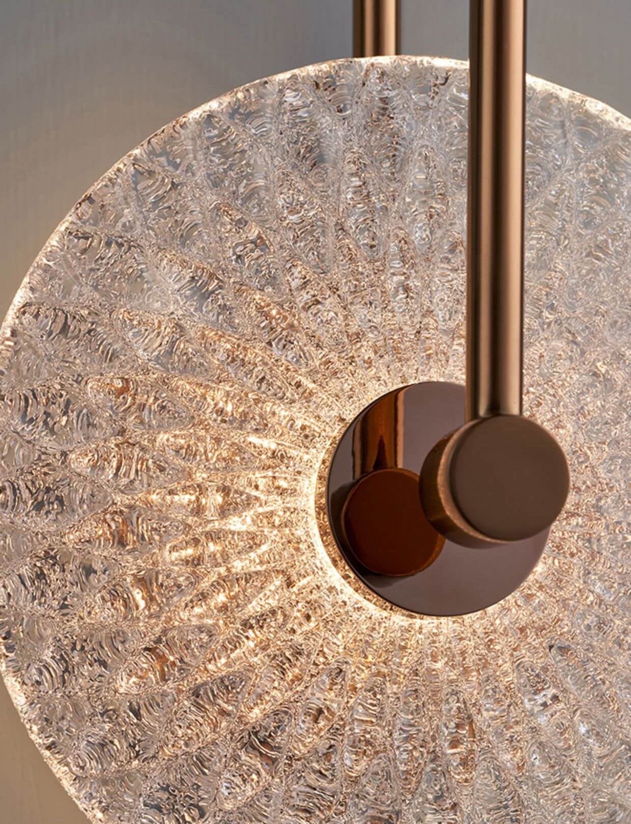 Textured Glass Round Curved Wall Lamp