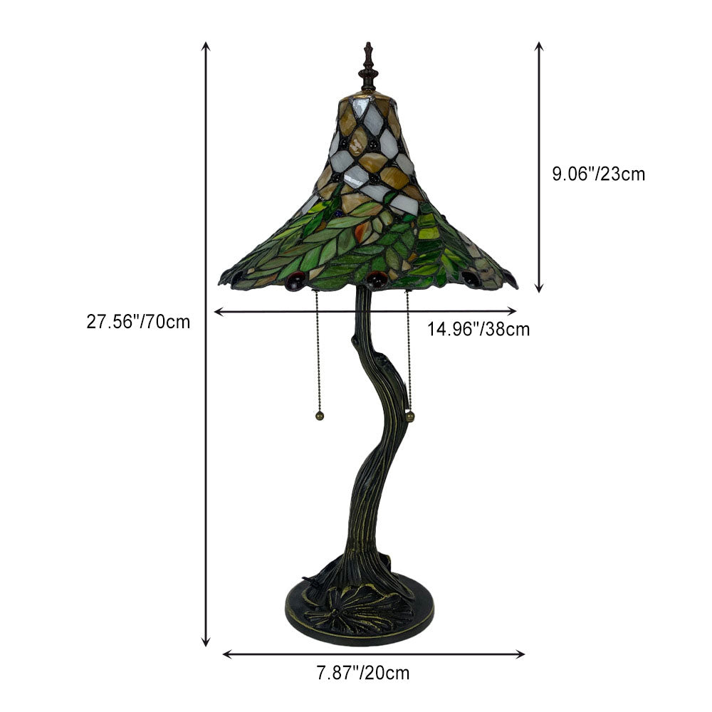 Alloy Glass Horn Flower 2-Light Table Lamp