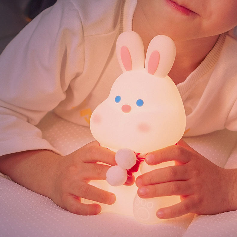 Cartoon Rabbit Silicone Pat Table Lamp