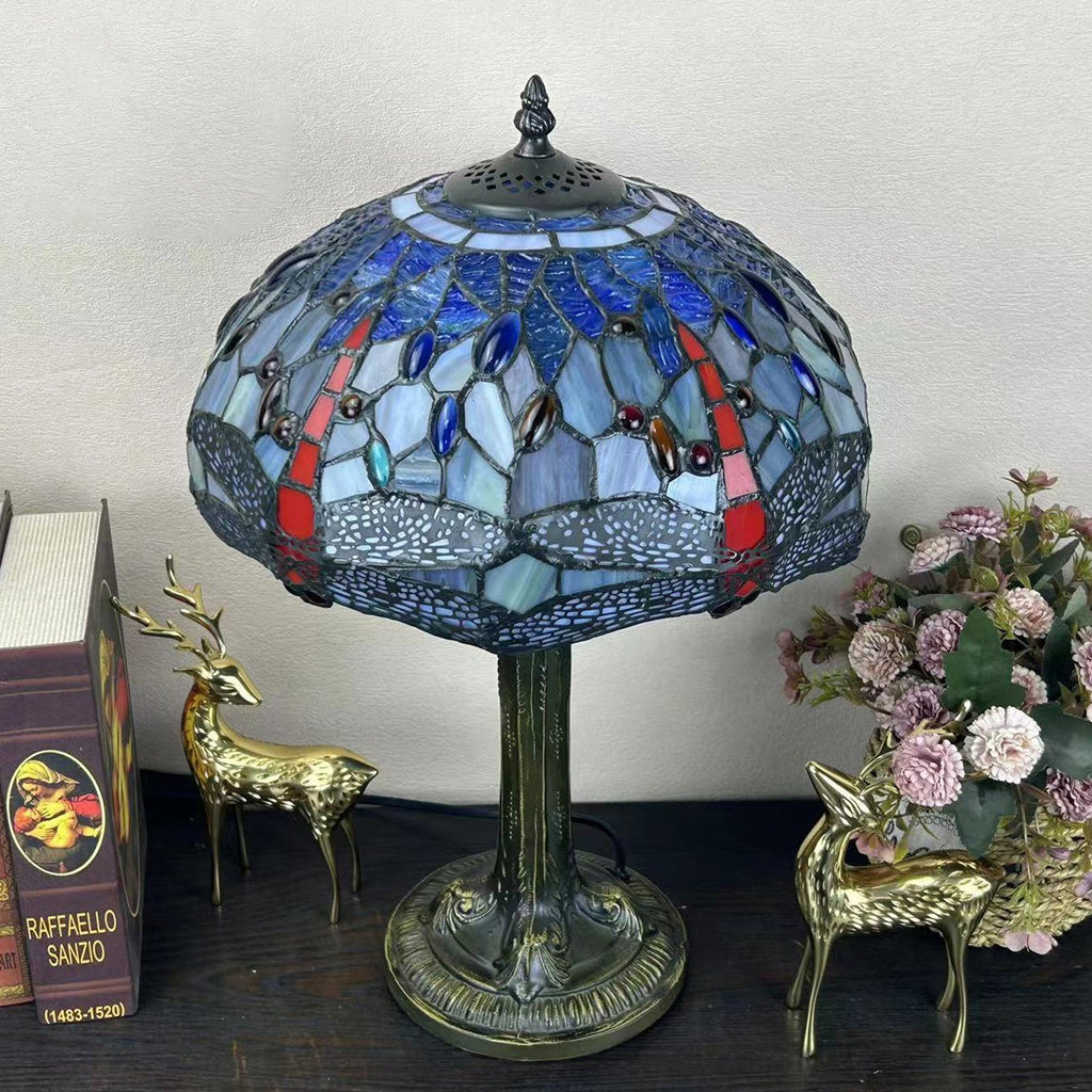 Metal Hardware Glass Semicircular Table Lamp