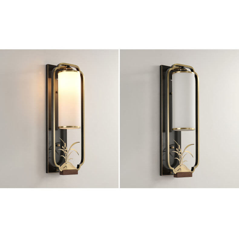 New Copper Glass Column Wall Lamp