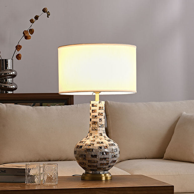 Canvas Shell Decor Vase Table Lamp