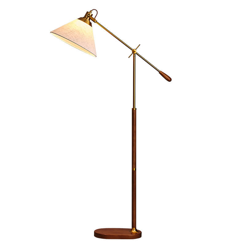 Traditional Vintage Fabric Cone Floor Lamp