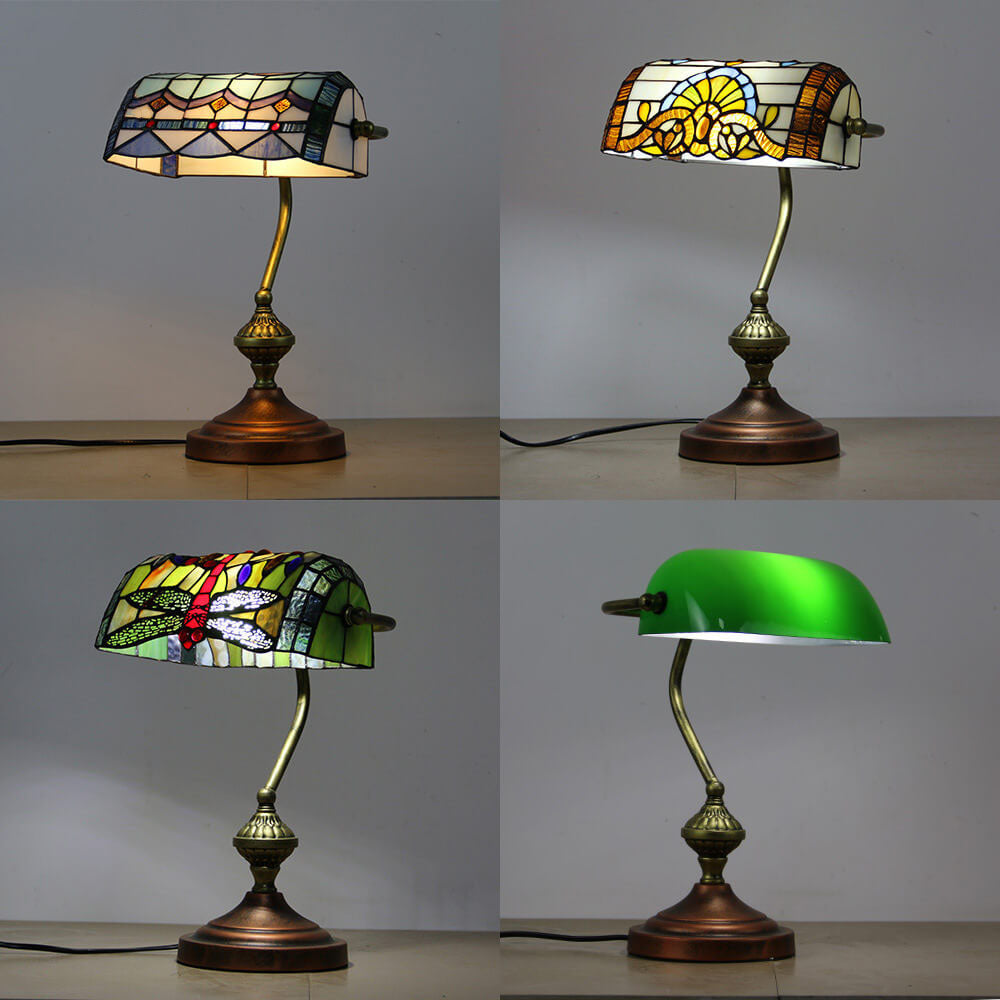Bank Glass Hardware Table Lamp