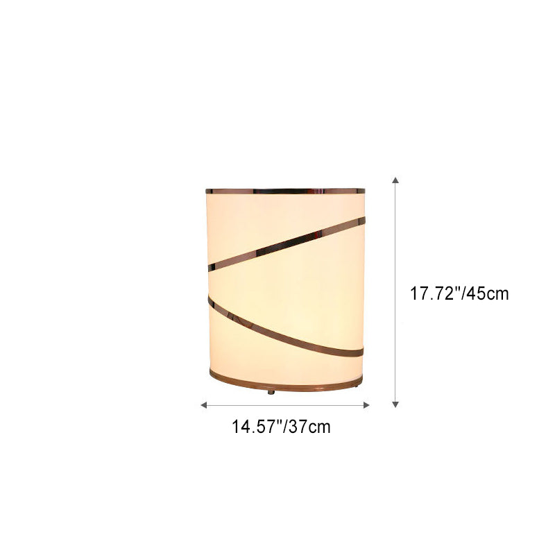 Cylinder Fabric Stainless Steel 3-Light Table Lamp