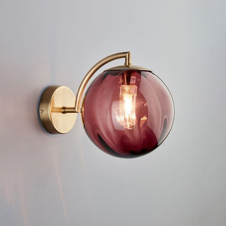Round Ball Iron Glass Wall Lamp