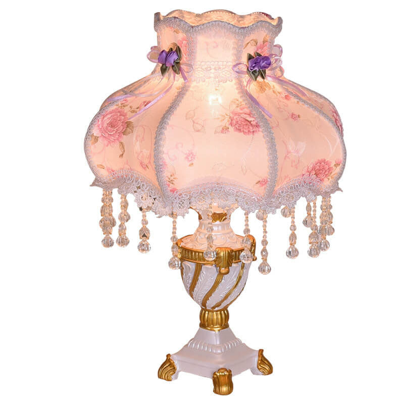 Fabric Lace Resin Table Lamp