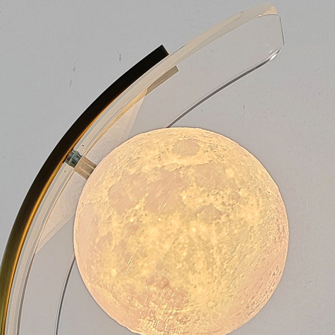 Curved Moon Iron Acrylic Table Lamp