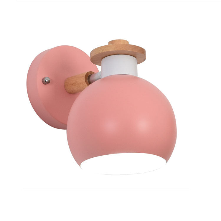 Dome Wood Macaroon Wall Lamp