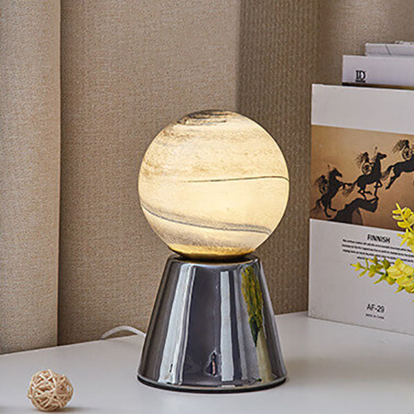 Orb Moon Ceramic Glass Table Lamp