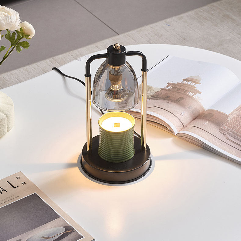 Iron Glass Conic Rectangular Table Lamp