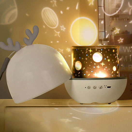 Kids Projectable Round Rabbit Table Lamp