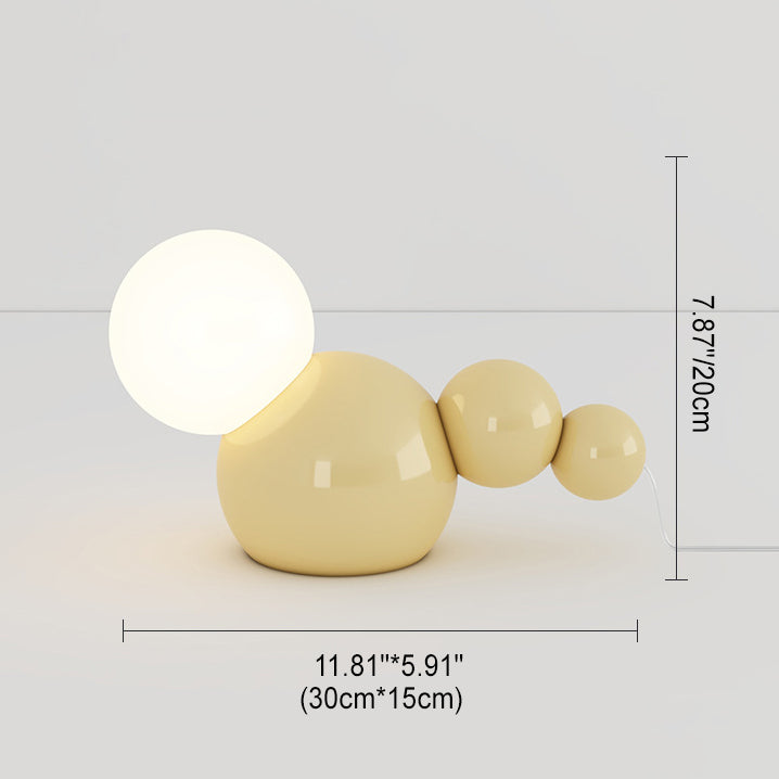 Cream Geometric Iron Globe Table Lamp