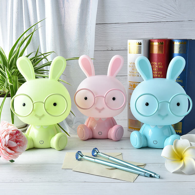 Cartoon Rabbit Glasses Night Table Lamp