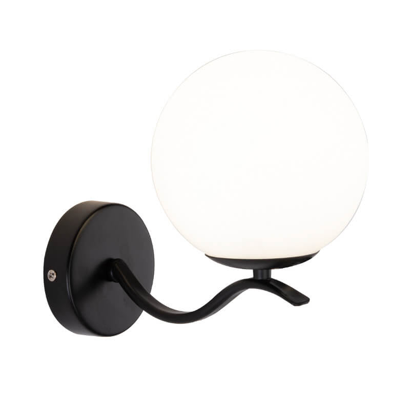Iron Bracket Spherical Glass Wall Lamp