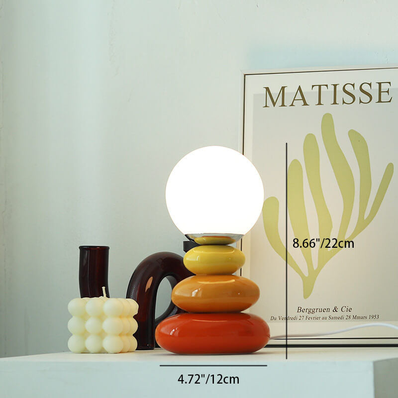 Ceramic Colorful Stacked Stones Table Lamp