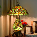 Green Dragonfly Oval 3-Light Table Lamp
