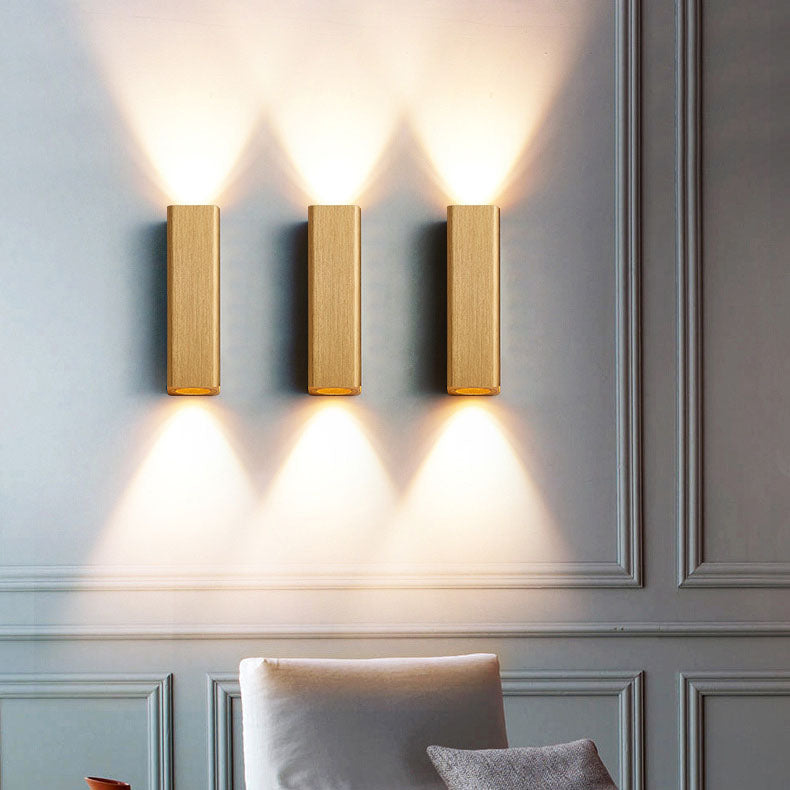 Brushed Aluminum Rectangular Column Wall Lamp