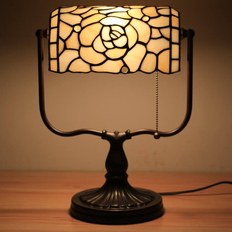 Floral Butterfly Stained Glass Table Lamp