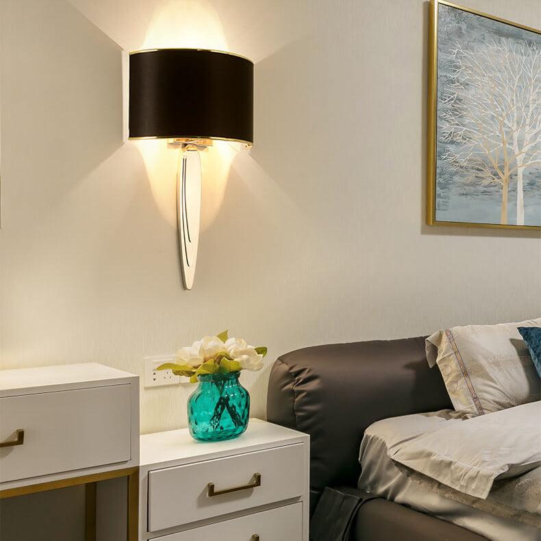 Fabric Mirror Stainless Steel Wall Lamp