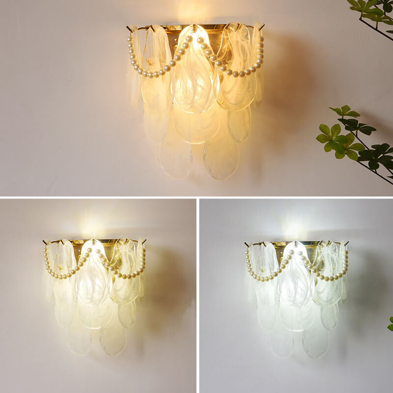Glass Shell Pearl 2-Light Wall Lamp