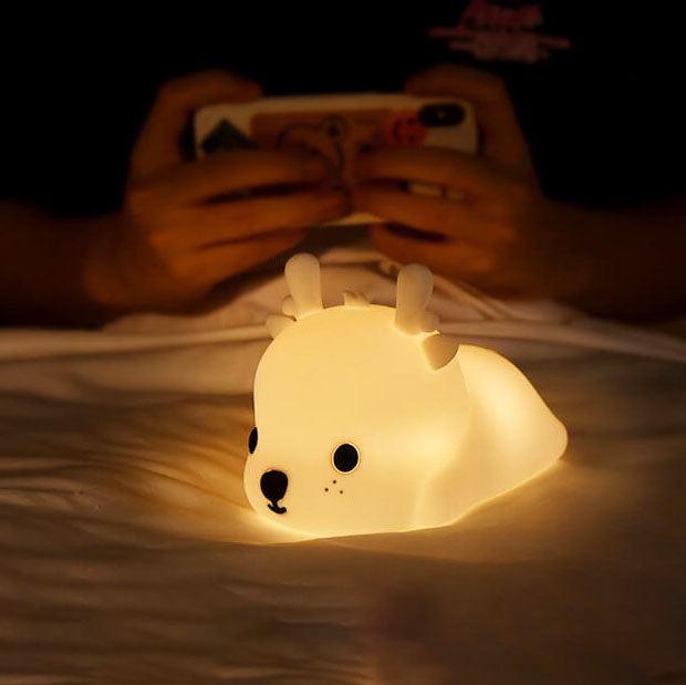 Deer-shaped Silicone Charging Night Table Lamp