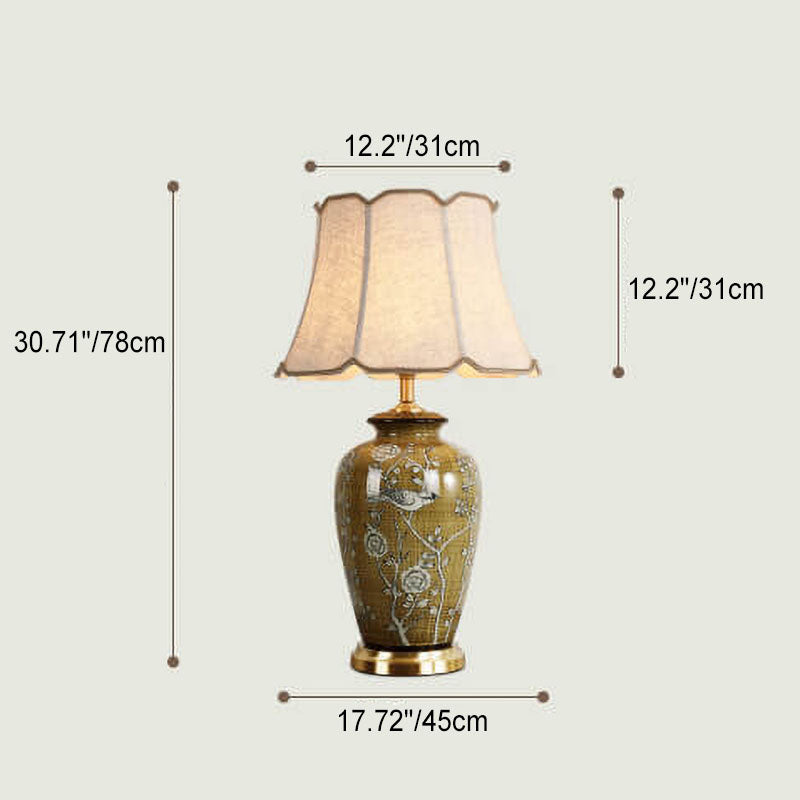 Ceramic Canvas Copper Table Lamp