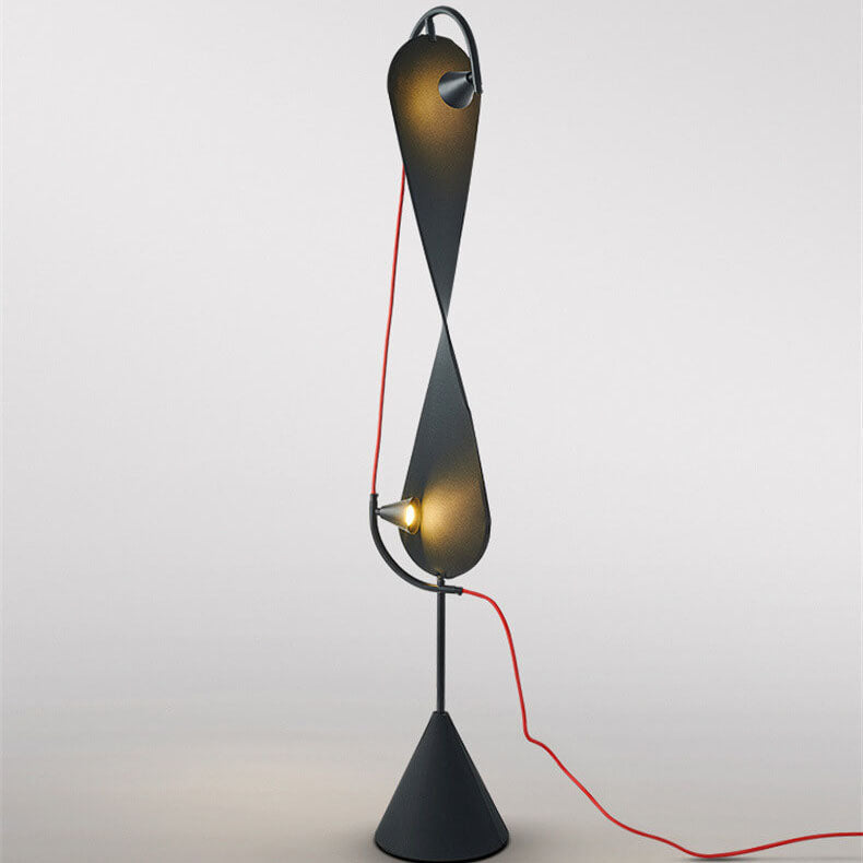 Spiral Iron High-stretch Fabric 2-Light Floor Lamp