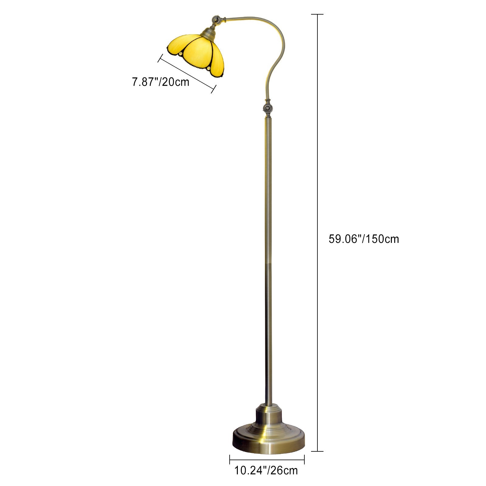Floral Iron Glass Bedroom Floor Lamp