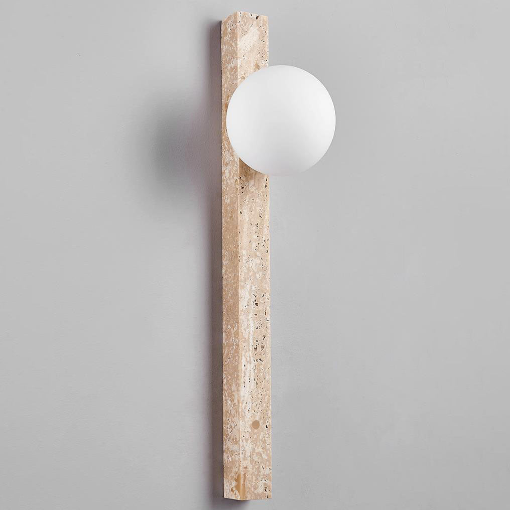 Long Strip Yellow Travertine 2-Light Wall Lamp