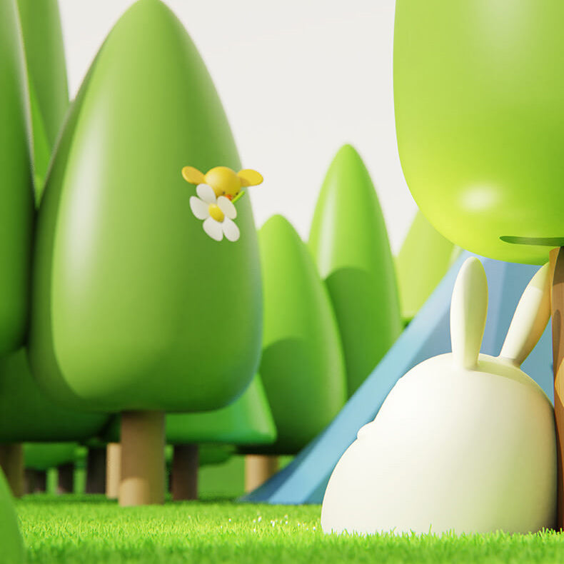 Cartoon Silicone Little Rabbit Table Lamp
