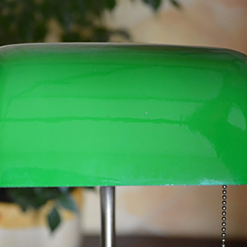 Square Green Glass Solid Table Lamp