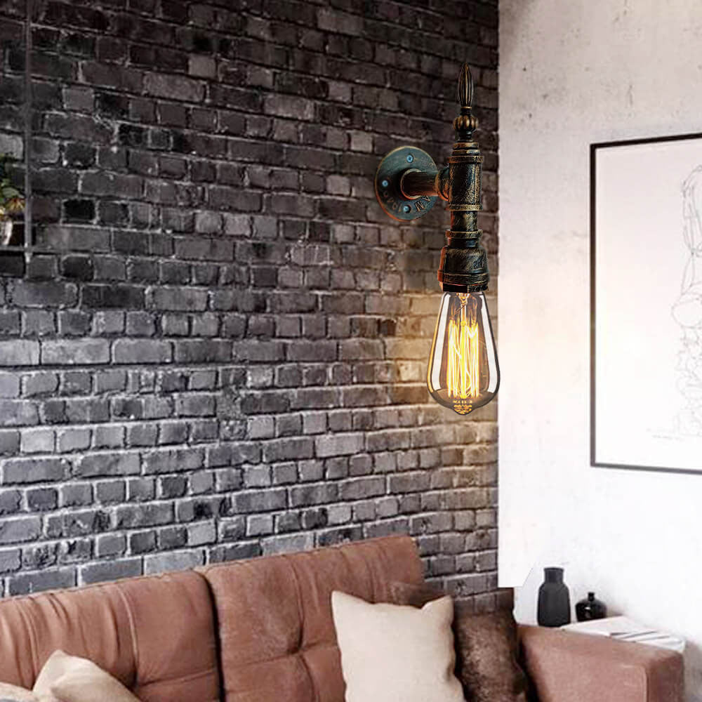 Iron Water Pipe Wall Lamp