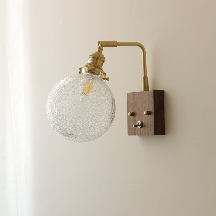 Textured Glass Round Ball Wall Lamp