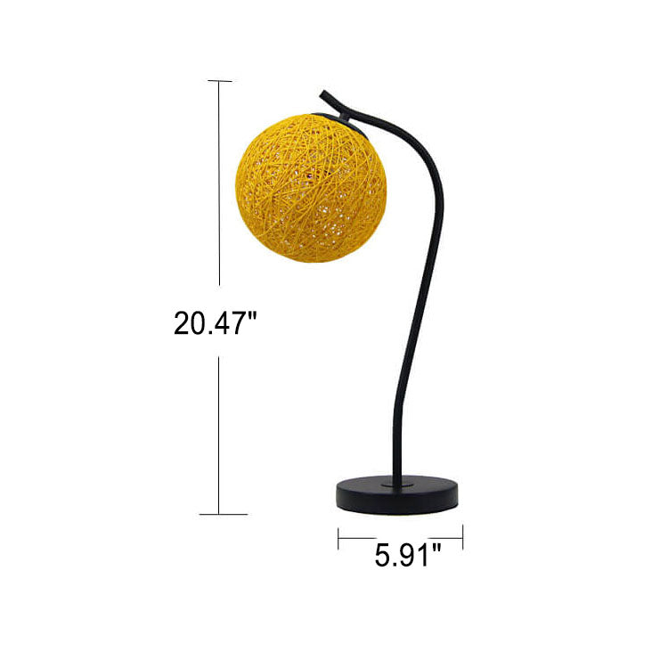 Style Twine Rattan Ball Table Lamp