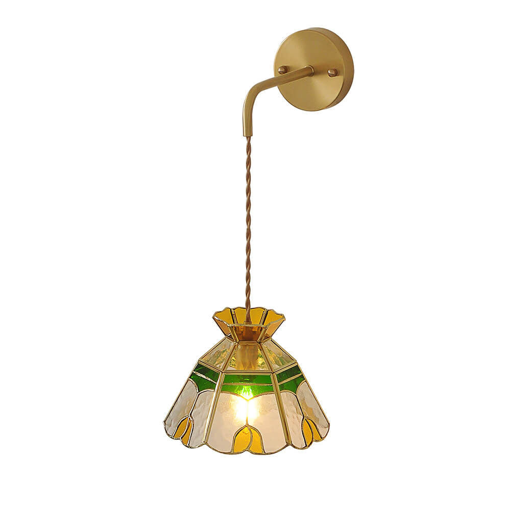 Stained Handmade Glass Tulip Wall Lamp