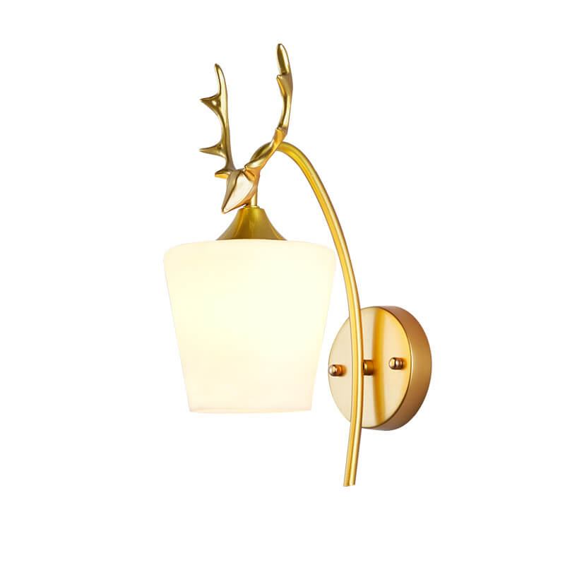 Antler Glass Cone Living Wall Lamp