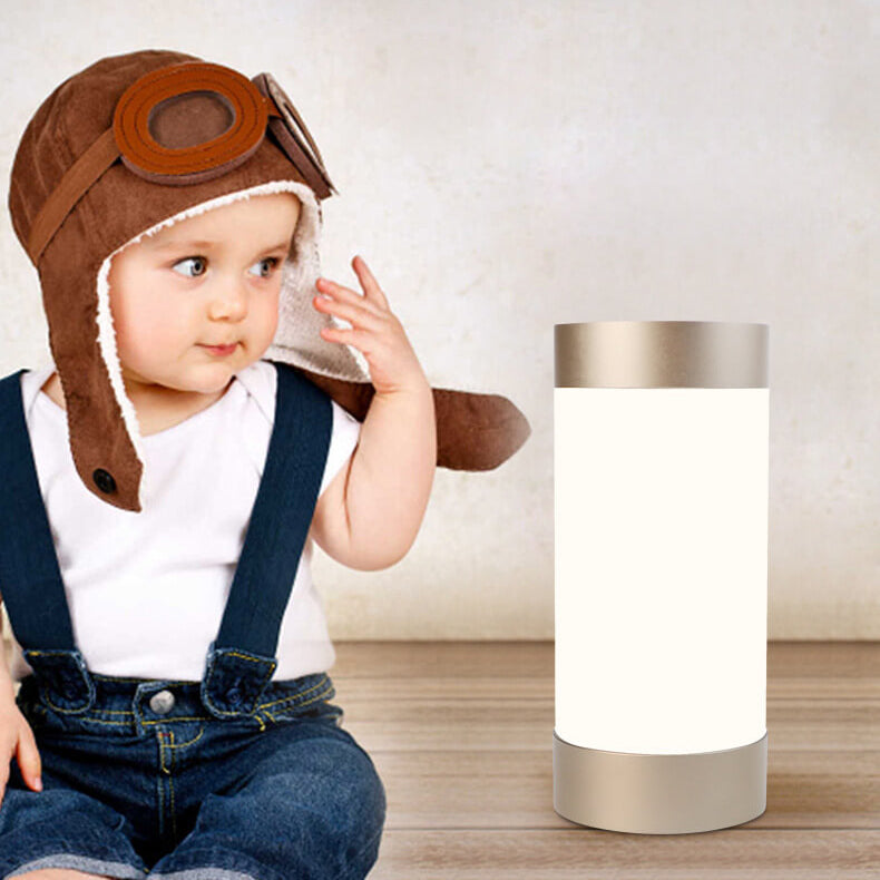 Cylindrical Aluminum Acrylic Table Lamp