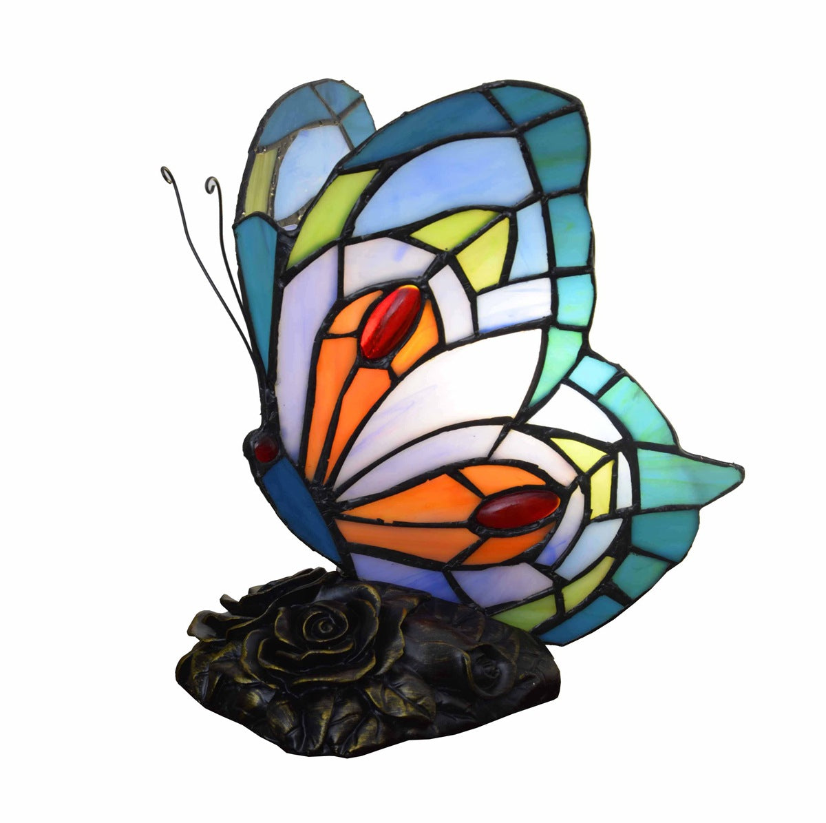 Butterfly Stained Glass Iron Table Lamp