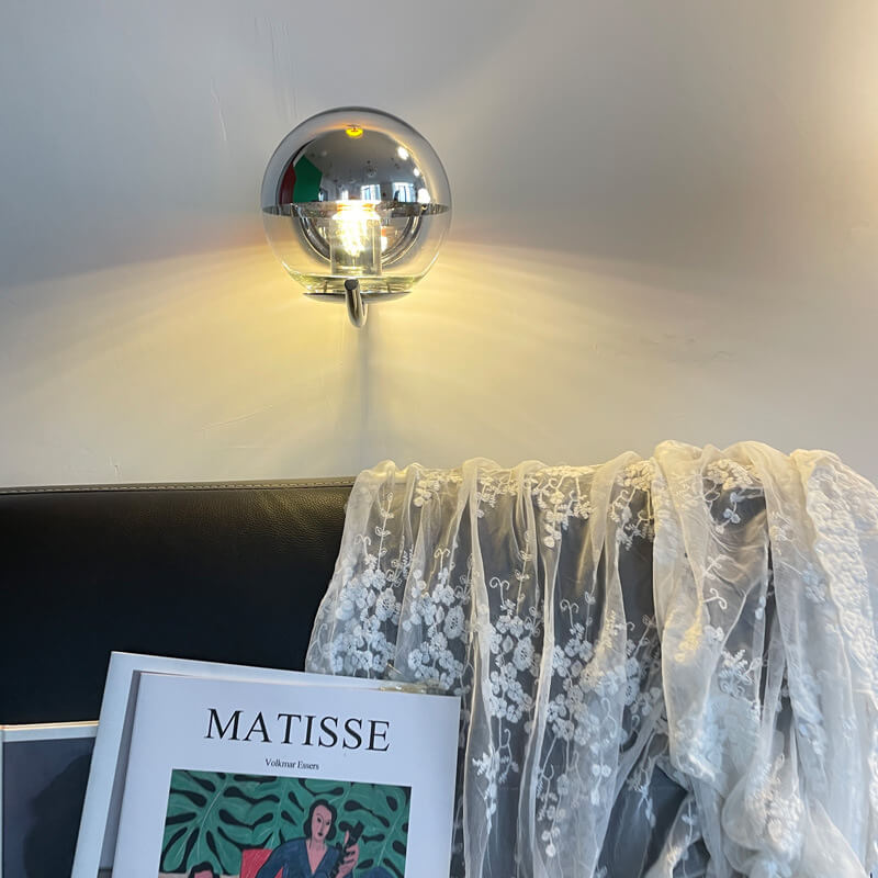 Chrome Glass Globe Wall Lamp
