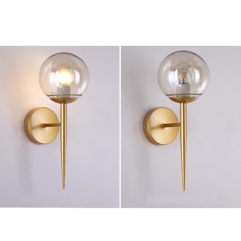 Glass Round Ball Long Wall Lamp