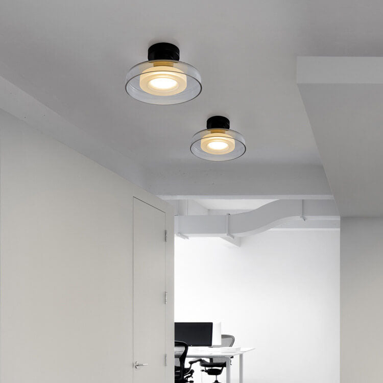 Round Hardware Glass Wall Lamp