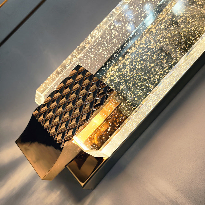 Rectangular Glass Stainless Steel Wall Lamp