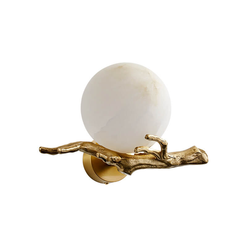 Brass Lucite Tree Branch Wall Lamp