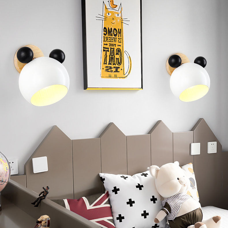 Cartoon Bear Dome Kids Wall Lamp