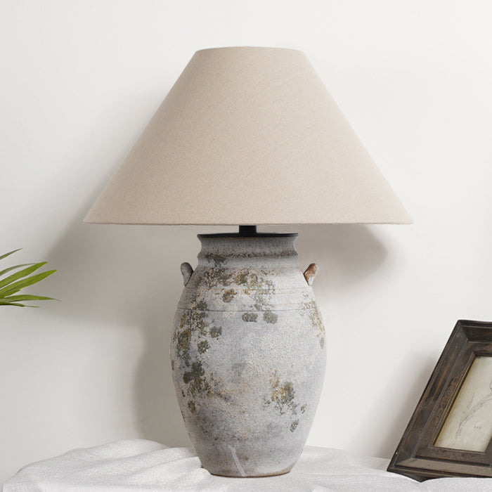 Ceramic Fabric Metal Conic Table Lamp