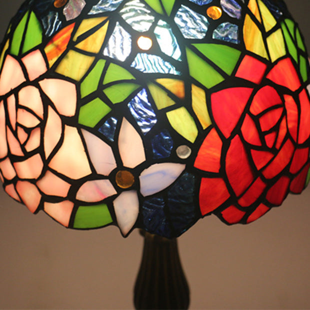 Oval Zinc Glass Bedroom Table Lamp