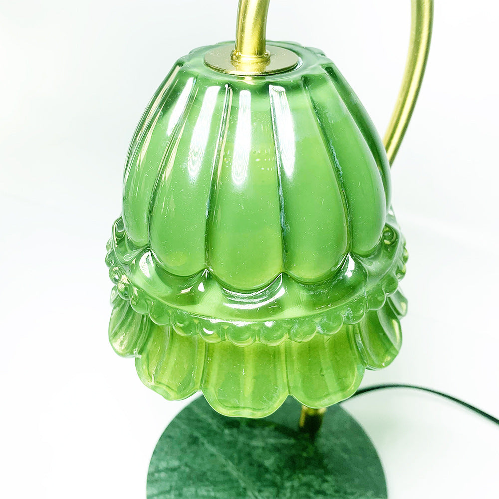 Green Glass Marble Melting Table Lamp